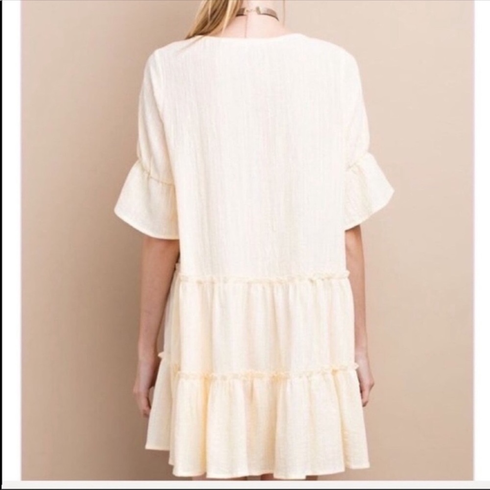 Yellow Tasseled and Ruffled Dress - Picture 3 of 6